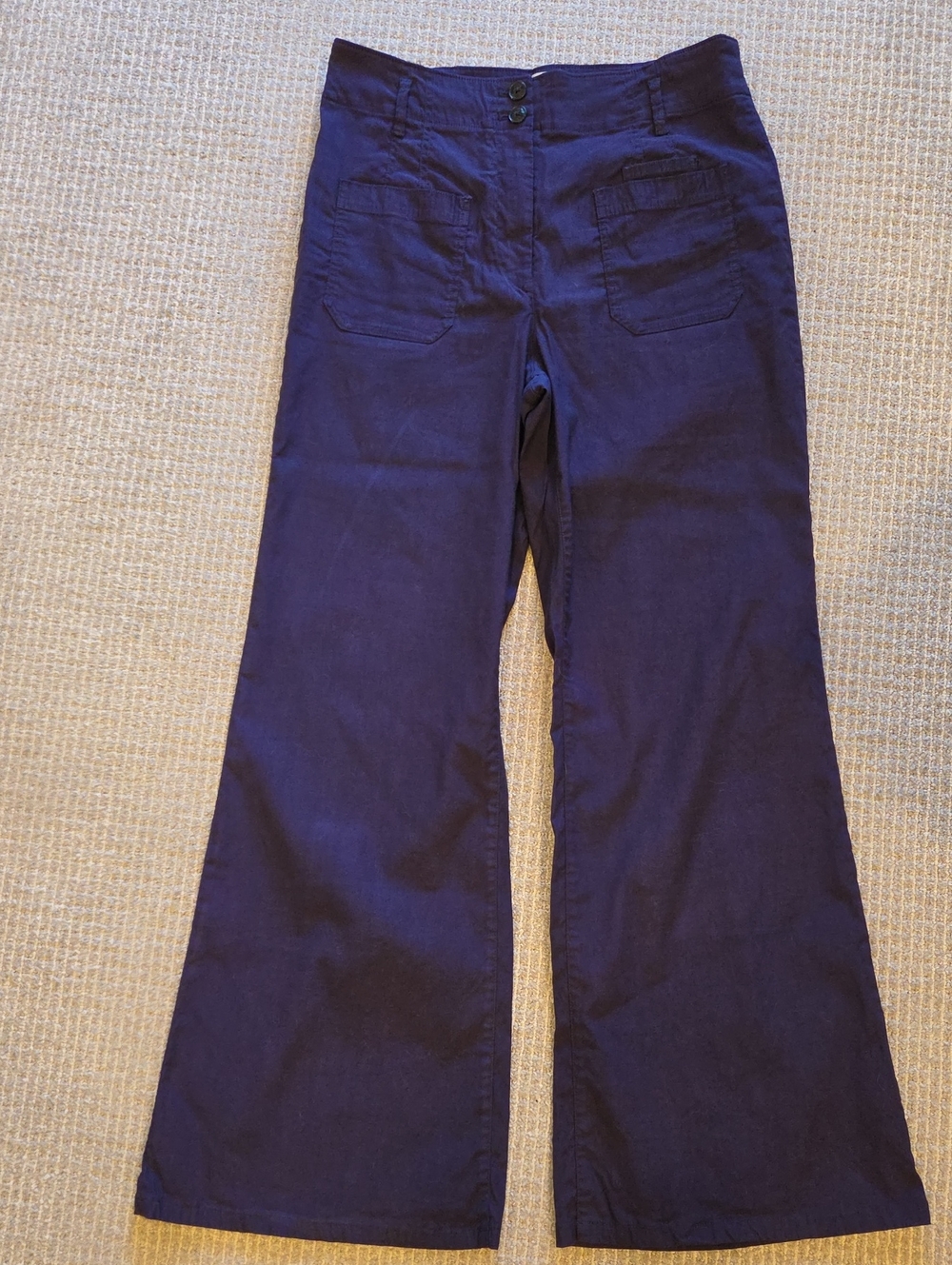 Maeve Navy Wide-Leg Flare Jeans